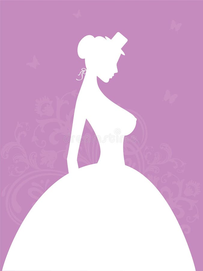 Elegant white bride stock illustration