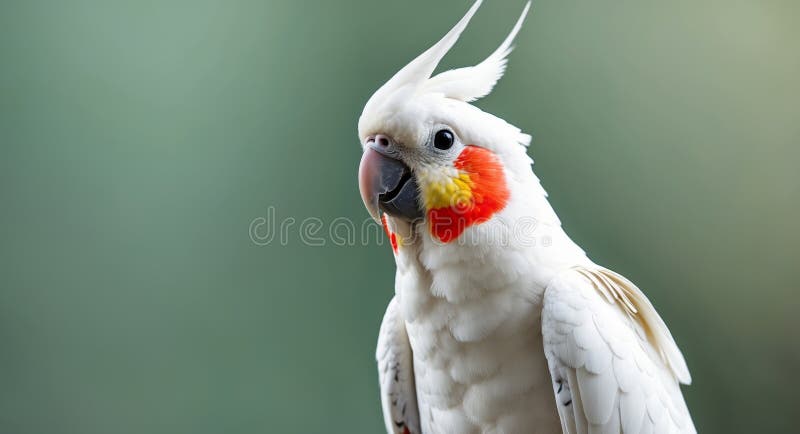 Elegant White Cockatoo Portrait med distinktivt Crest och färgstarka markeringar. fotografering för bildbyråer