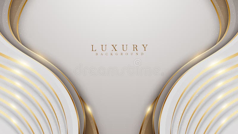 Elegant White Overlap Brown Shade Background with Line Golden Elements.  Realistic Luxury Paper Cut Style 3d Modern Concept Stock Vector -  Illustration of brown, fluid: 213986953