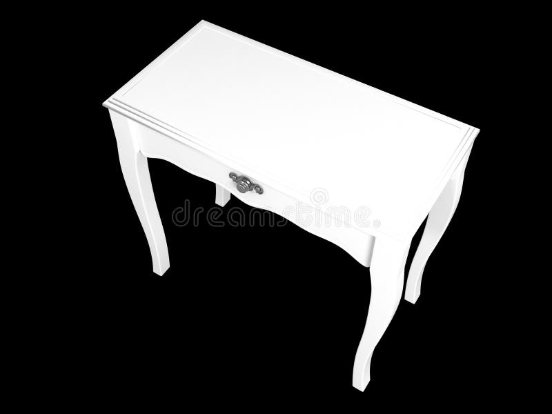 Elegant White Table Isolated on Black Stock Illustration - Illustration