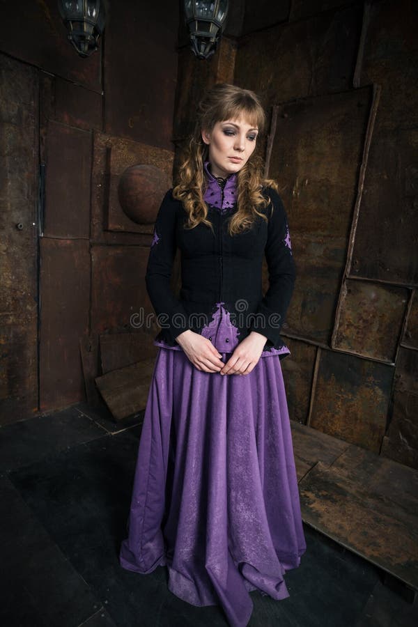 Elegant woman dressed in a Civil War era ball gown