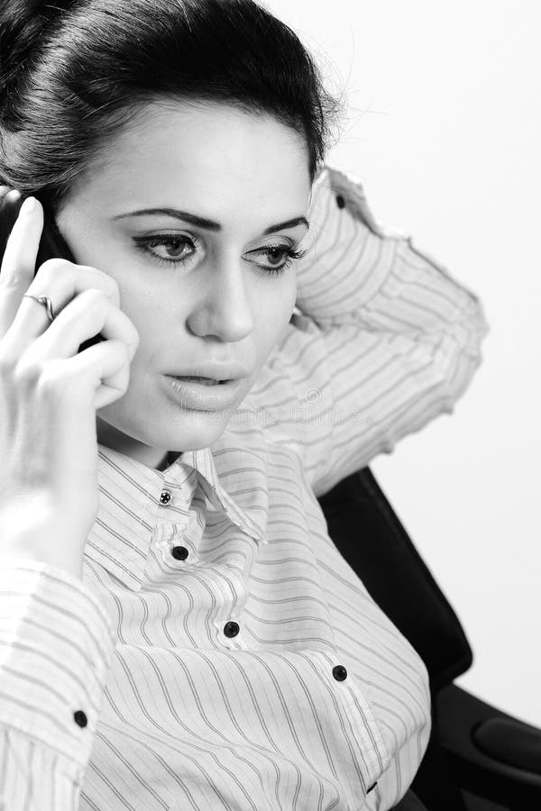 Elegant woman working stock image