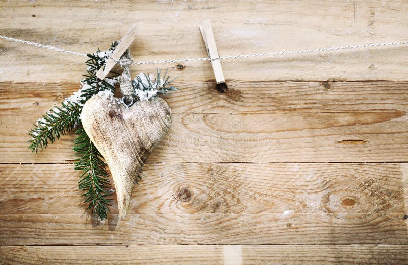 Elegant wooden Valentines heart