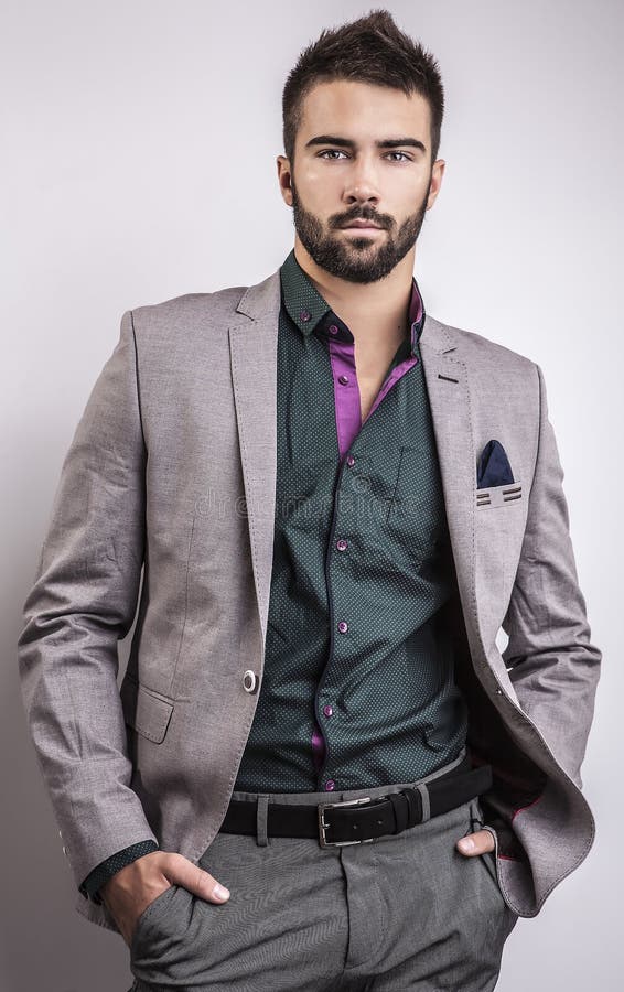 Elegant Young Handsome Man. Studio Fashion Portrait. Stock Photo ...