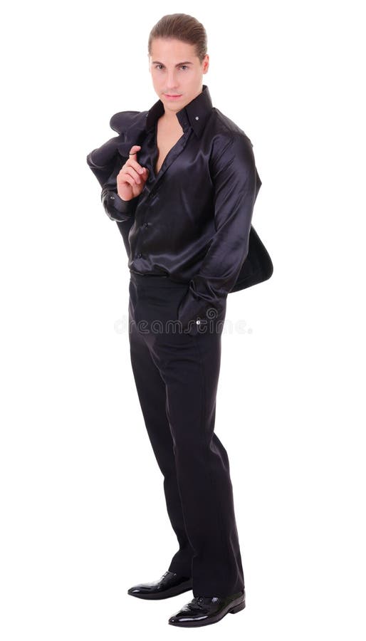 Elegant young man in black suit royalty free stock photos Elegant young man in black suit royalty free stock photos