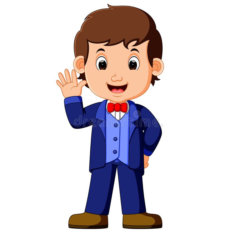 Elegant Young Man in Business Suit Stock Vector Illustration of