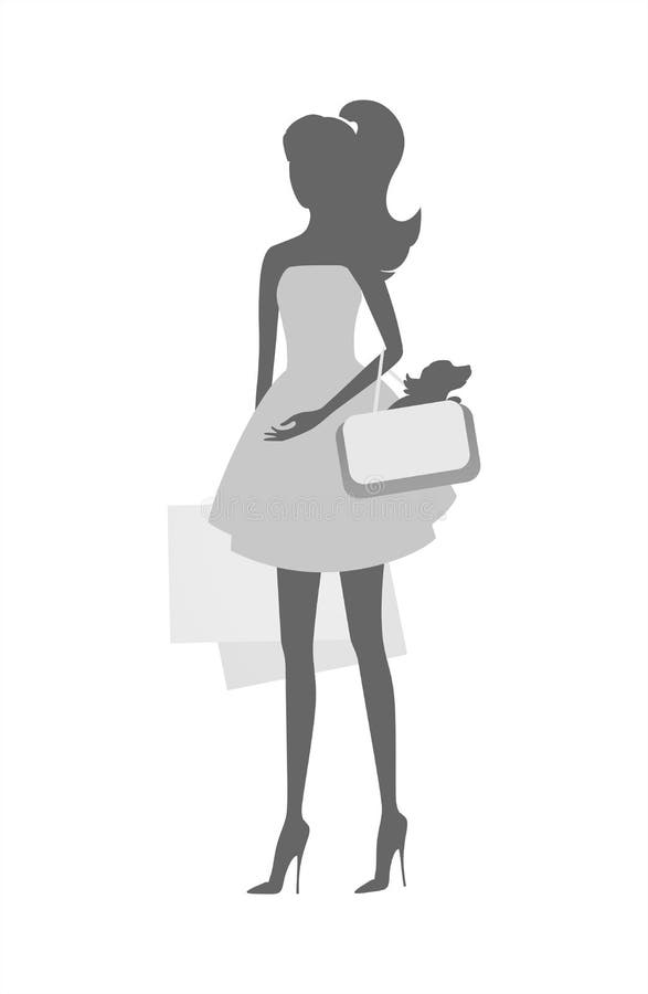 Black Silhouette Young Woman Shopping Bags Stock Illustrations – 413 ...