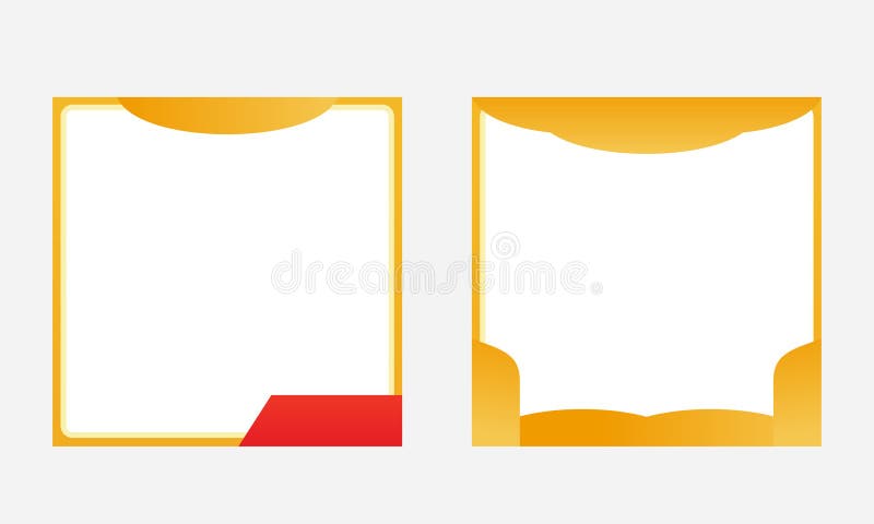 Eleganta guldkantlinjer med röda dekortecken för fotorutor och produktbildskärmar royaltyfri illustrationer