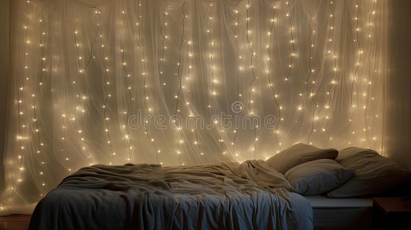 Eleganta svarta strängsljus illustration av draped mesmerizing play neutral color transformant black string light ai genererad
