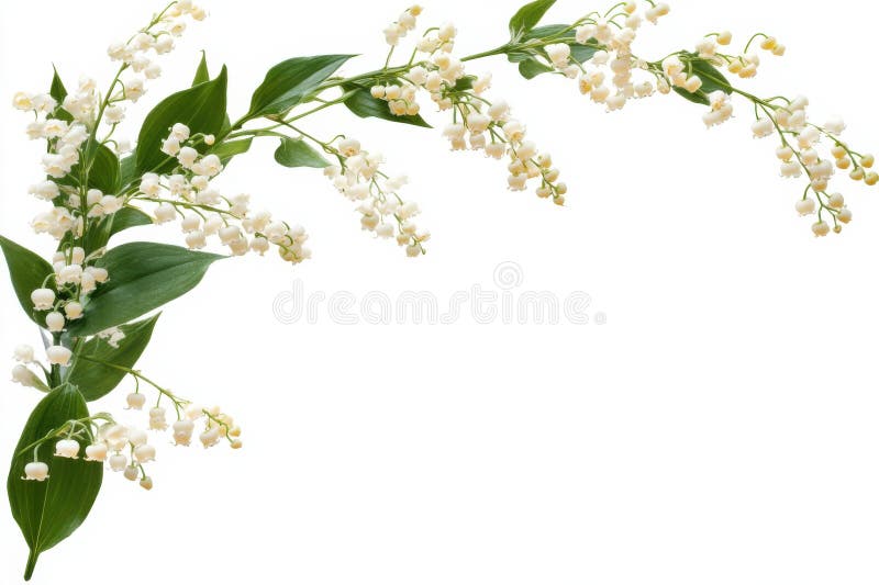 Elegante Anordnung der Lily of the Valley Blumen stock abbildung