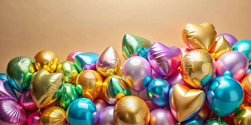 Elegante Banner de fondo beige perfecto para vacaciones o promoción de eventos con globos de aceite dispersos y amplia copia ilustración del vector