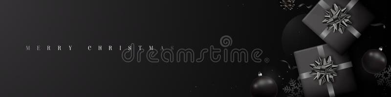 Elegante banner natalizio scuro illustrazione di stock