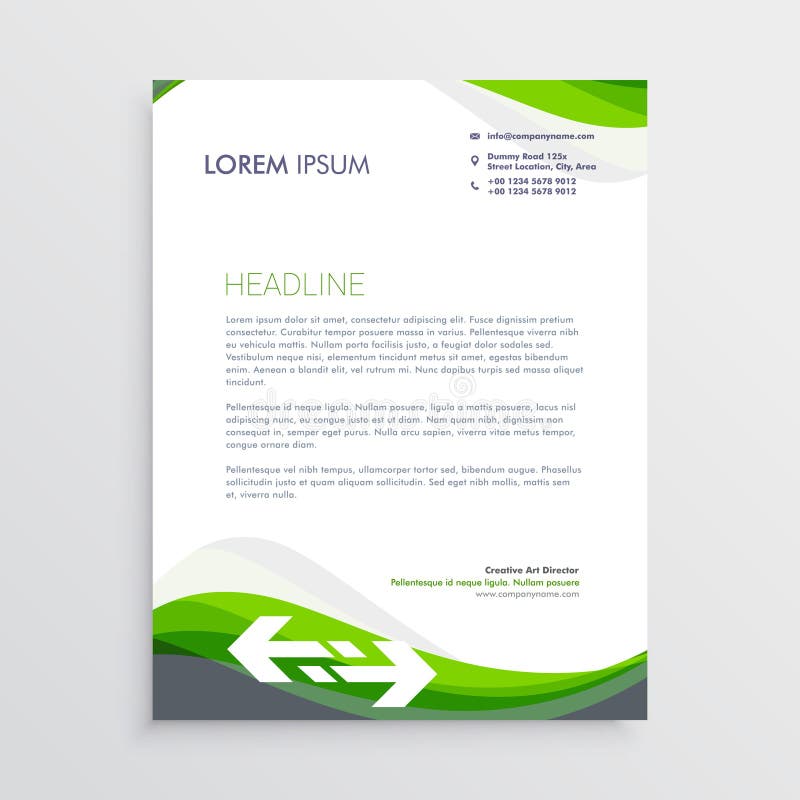 Elegant green and gray letterhead design template illustration. Elegant green and gray letterhead design template illustration