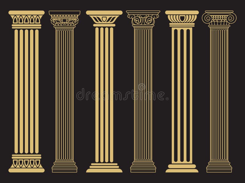 Elegante klassieke roman, Griekse architectuurlijn en silhouetkolommen royalty-vrije illustratie Elegante klassieke roman, Griekse architectuurlijn en silhouetkolommen royalty-vrije illustratie