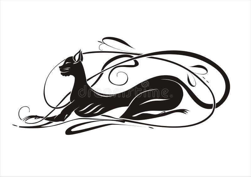 Elegante schwarze Katze vektor abbildung