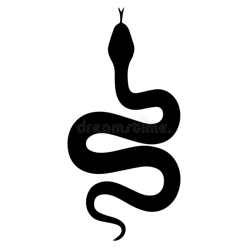 Elegante Schwarze Schlange Silhouette markante Reptilien Illustration stock abbildung