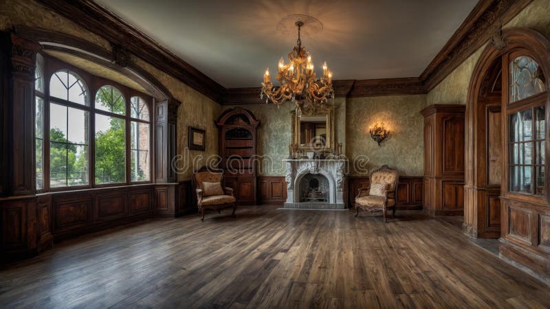 Elegante villa Vittoriana Interno : Una Sala Di Vita royalty illustrazione gratis
