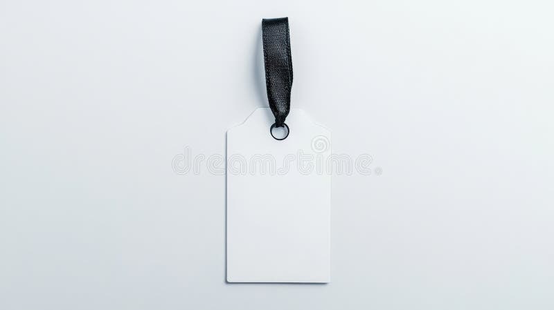 Elegante weiße Markierung mit schwarzem Ribbon-Mockup zeigt Ihre Marke oder Nachricht auf einem sauberen Hintergrund vektor abbildung