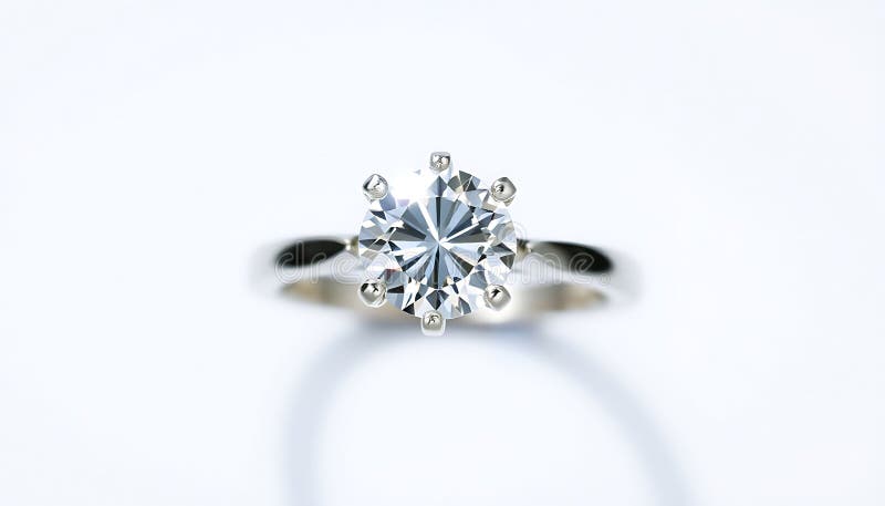 Eleganter Diamant-Verlobungsring Weißgoldsolitaire Einstellung Schmuck Luxus funkelnde Romantik Geschenk Objekt. Lagerfoto-Generat stock abbildung