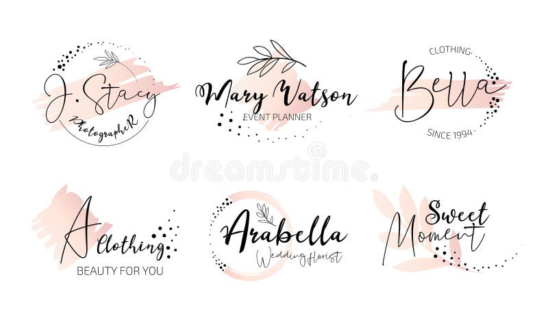 Modern minimalistic and floral templates for invitations, wedding, logo for restaurant, boutique, cafe. Hand drawn cute elegant logo templates in vector. Modern minimalistic and floral templates for invitations, wedding, logo for restaurant, boutique, cafe. Hand drawn cute elegant logo templates in vector.