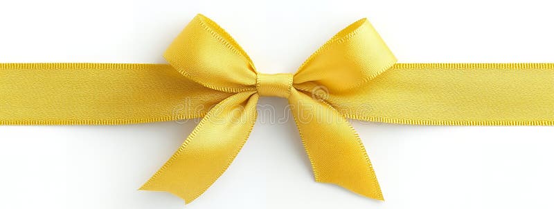 Eleganter Gold Satin Ribbon Bow auf weißem Hintergrund Perfekt für Geschenkverpackung oder Dekoration stock abbildung