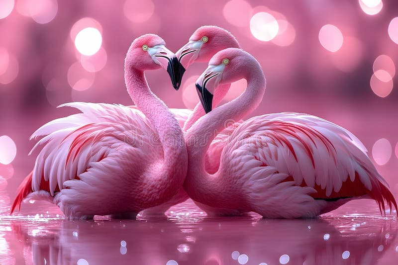 Eleganter rosa Flamingos Einblick in einen Dreamy Bokeh Wonderland Generative AI stock abbildung