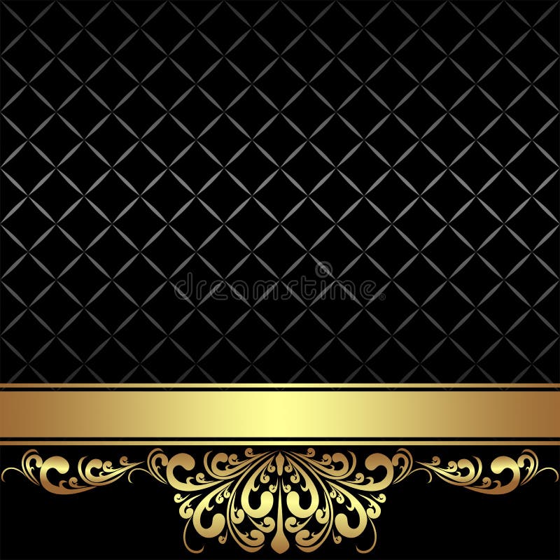Eleganter schwarzer Hintergrund mit goldenem Band vektor abbildung