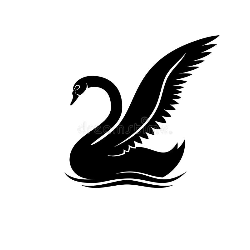 Eleganter schwarzer Schwan vektor abbildung