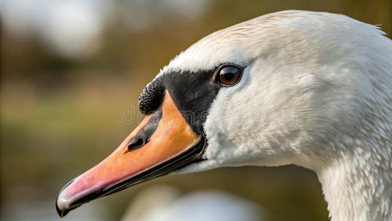 Eleganter Swan Head Close Up : Portrait Stock Foto Generative AI lizenzfreie abbildung