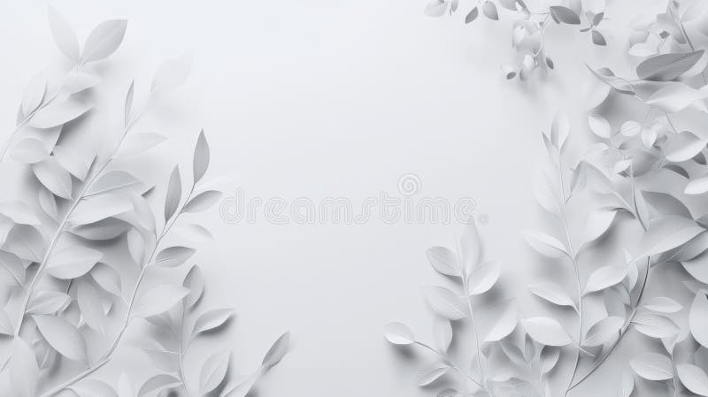 Eleganter weißer Hintergrund mit botanischen Leaf Cutouts für Mockups und kreative Designs vektor abbildung