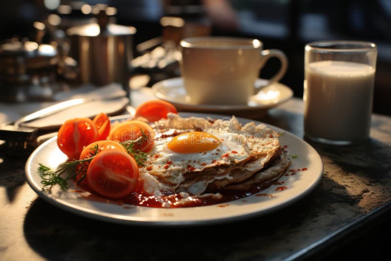 Elegantes Frühstück : Chic Morgendelikte. generative Hilfe lizenzfreie abbildung