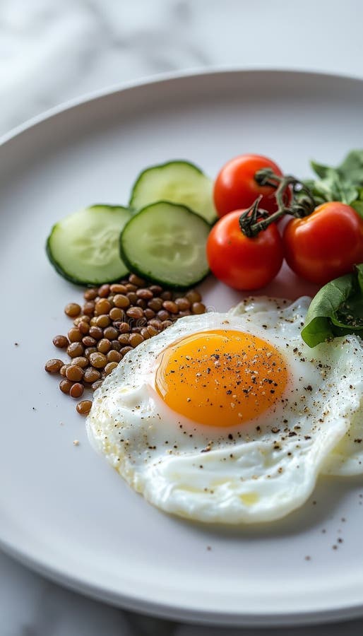 Elegantes Frühstücksbuffet mit sonnigen Nachttischlampen und frischem Gemüse auf dem Teller vektor abbildung
