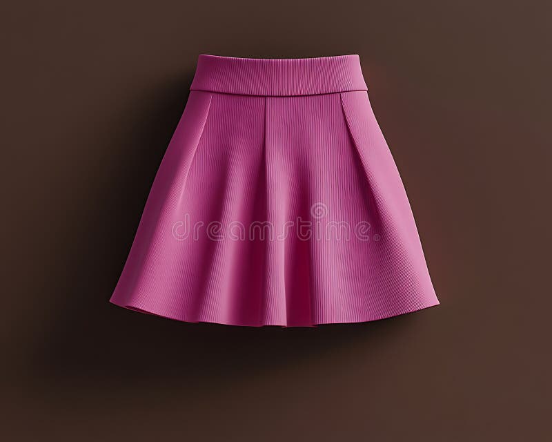 Elegantes magenta pink kurze Rockmockup auf schokoladenbraun solide lizenzfreie abbildung