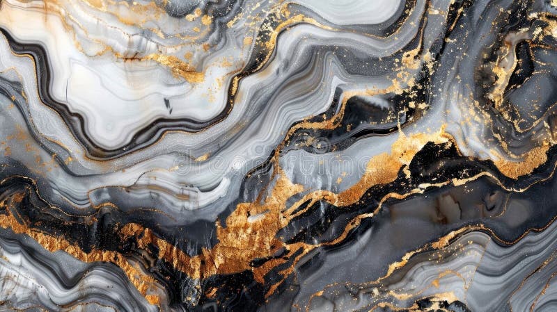 Elegantes Marmorkunstwerk mit luxuriösen Goldstreifen, die natürliche und digitale Ästhetik auf einem Bildschirm verbinden stock abbildung