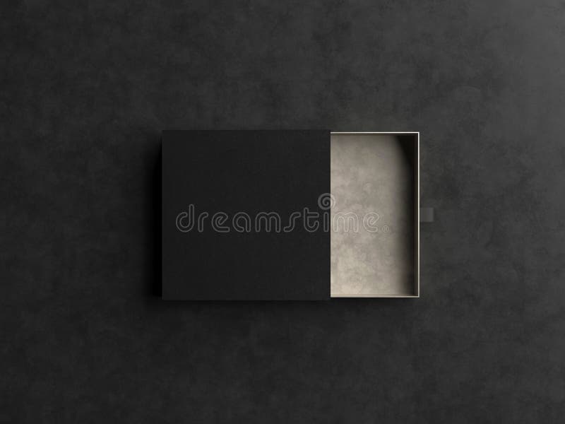 Elegantes offenes weißes und Goldgeschenkbox-Modell auf schwarzem Hintergrund Luxusverpackungskasten für erstklassige Produkte Le lizenzfreie abbildung