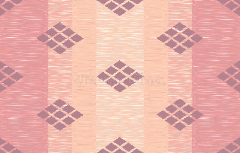 Elegantes Pfirsich- und Rosenrosa Streifen Textil Muster mit Diamond Design vektor abbildung