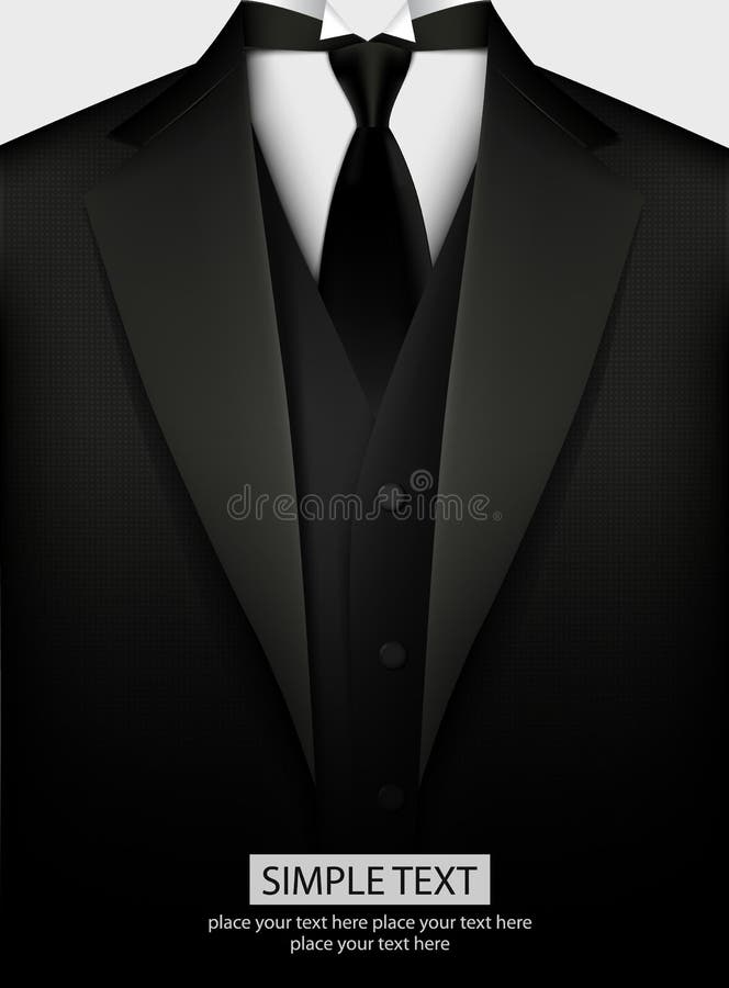 Elegantes schwarzes Smoking mit Bindung stock abbildung