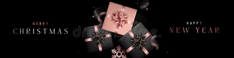 Elegantes schwarzes Weihnachtsbanner vektor abbildung