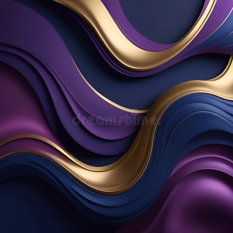 Elegantes und lebendiges abstraktes Design mit fließenden Formen und glattem Gradienten. Die Farbpalette harmoniert mit tiefblauen stockfoto