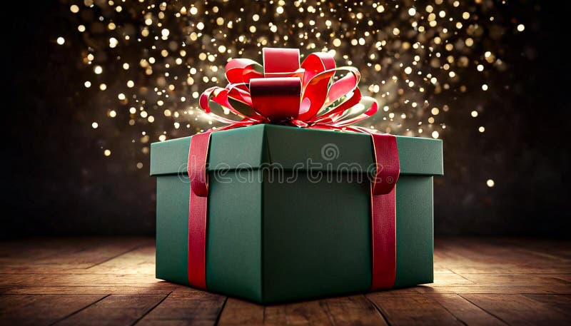 Elegantly Wrapped Gift Box with Festive Bow stock photo