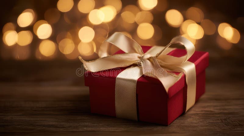 The elegantly wrapped gift glowing softly against a warm background image royalty free stock image.