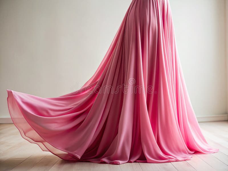 Eleganță fără efort O fustă Maxi Maxi Minimalistă Roz în Fashion Photography Showcasing Flowing Fabric și Subtle Style stock illustration