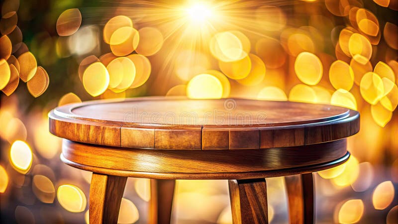 Eleganță fără efort O masă rotundă din lemn cu picioare curbate Perfect pentru o casă modernă stock illustration