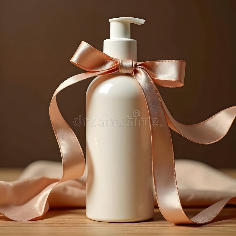 Eleganță fără efort un înveliș de sticlă luxoasă pentru îngrijirea părului pe o suprafață din lemn stock illustration