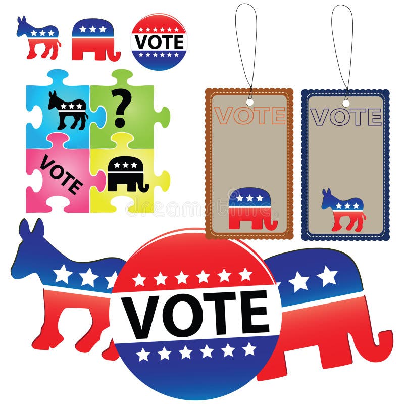 Eleição de Democrats e de republicanos ilustração stock Eleição de Democrats e de republicanos ilustração stock
