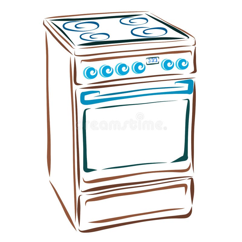 Elektrisch fornuis, huishoudapparaten voor de keuken royalty-vrije illustratie Elektrisch fornuis, huishoudapparaten voor de keuken royalty-vrije illustratie