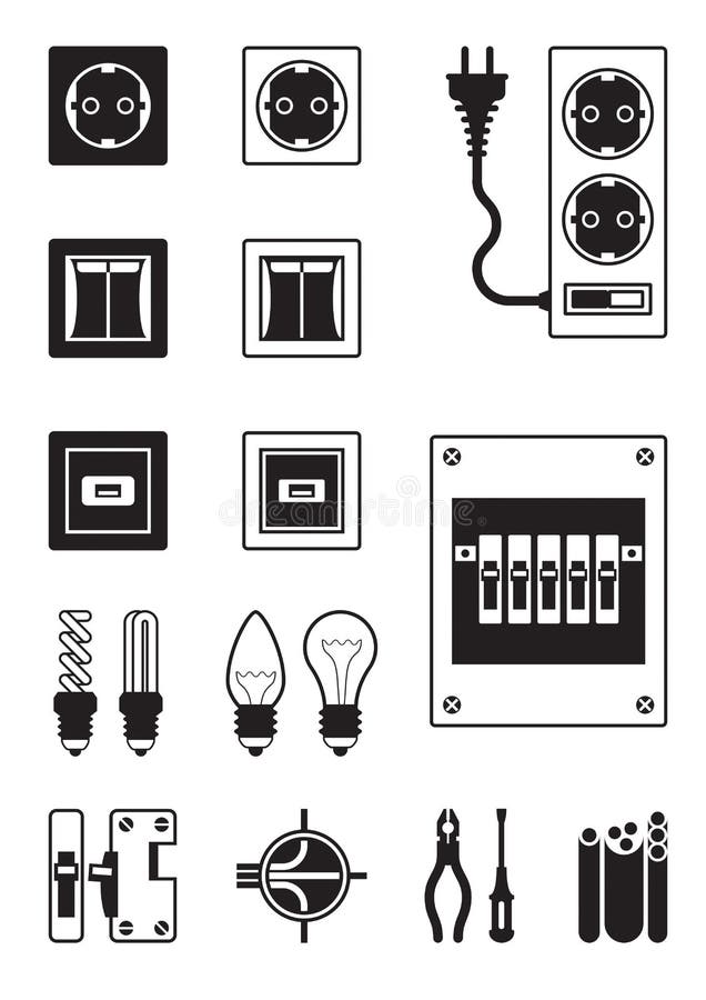 Electrical network devices - vector illustration. Electrical network devices - vector illustration