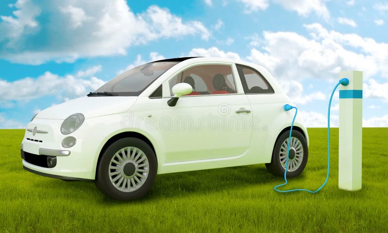 Elektrisches Auto stock abbildung Elektrisches Auto stock abbildung