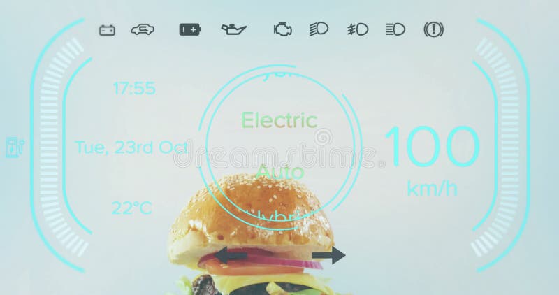 Elektrisk övertäckning av bildata med sprängladdningar och framtida digitala instrumentpanelselement arkivfilmer
