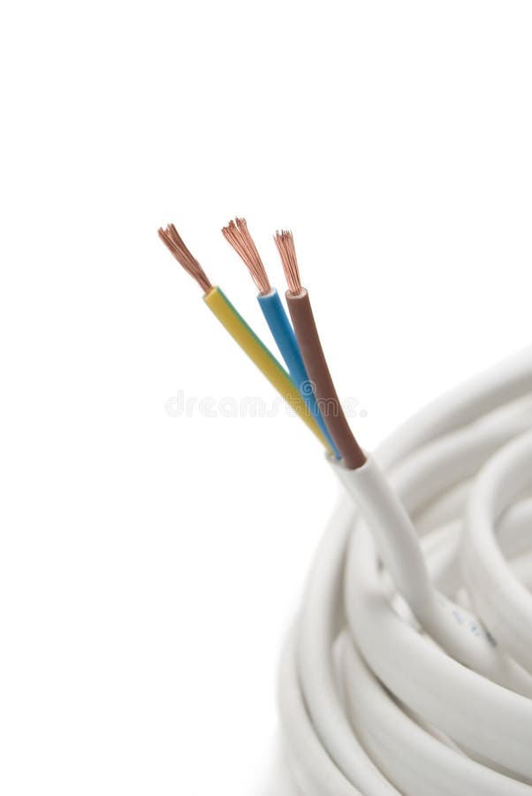 Elektro Kabel Op Witte Achtergrond Stock Foto Image of kabel